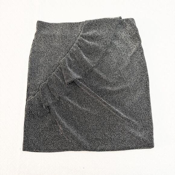 IRO Metallic Stretch Lisko Ruffle Mini Skirt Metallic Size 38 - Picture 1 of 6